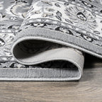 JONATHAN Y Palmette Modern Floral Gray/Cream Runner Rug, 2x8, Vintage, Bohemian, Easy-Cleaning for Living Room, Bedroom, Kitchen, Pet Friendly, Non-Shedding (MDP503C-28)