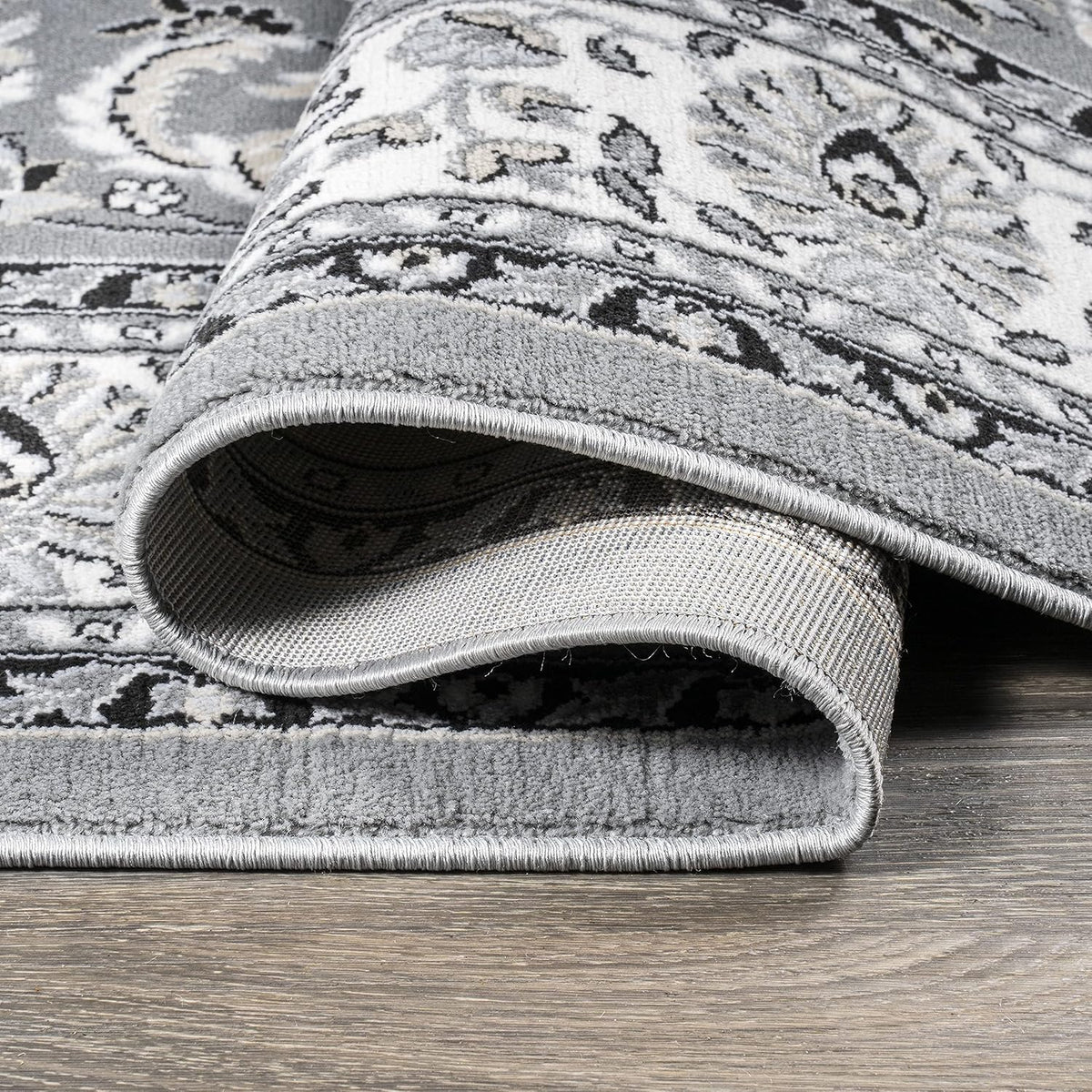 JONATHAN Y Palmette Modern Floral Gray/Cream Runner Rug, 2x8, Vintage, Bohemian, Easy-Cleaning for Living Room, Bedroom, Kitchen, Pet Friendly, Non-Shedding (MDP503C-28)