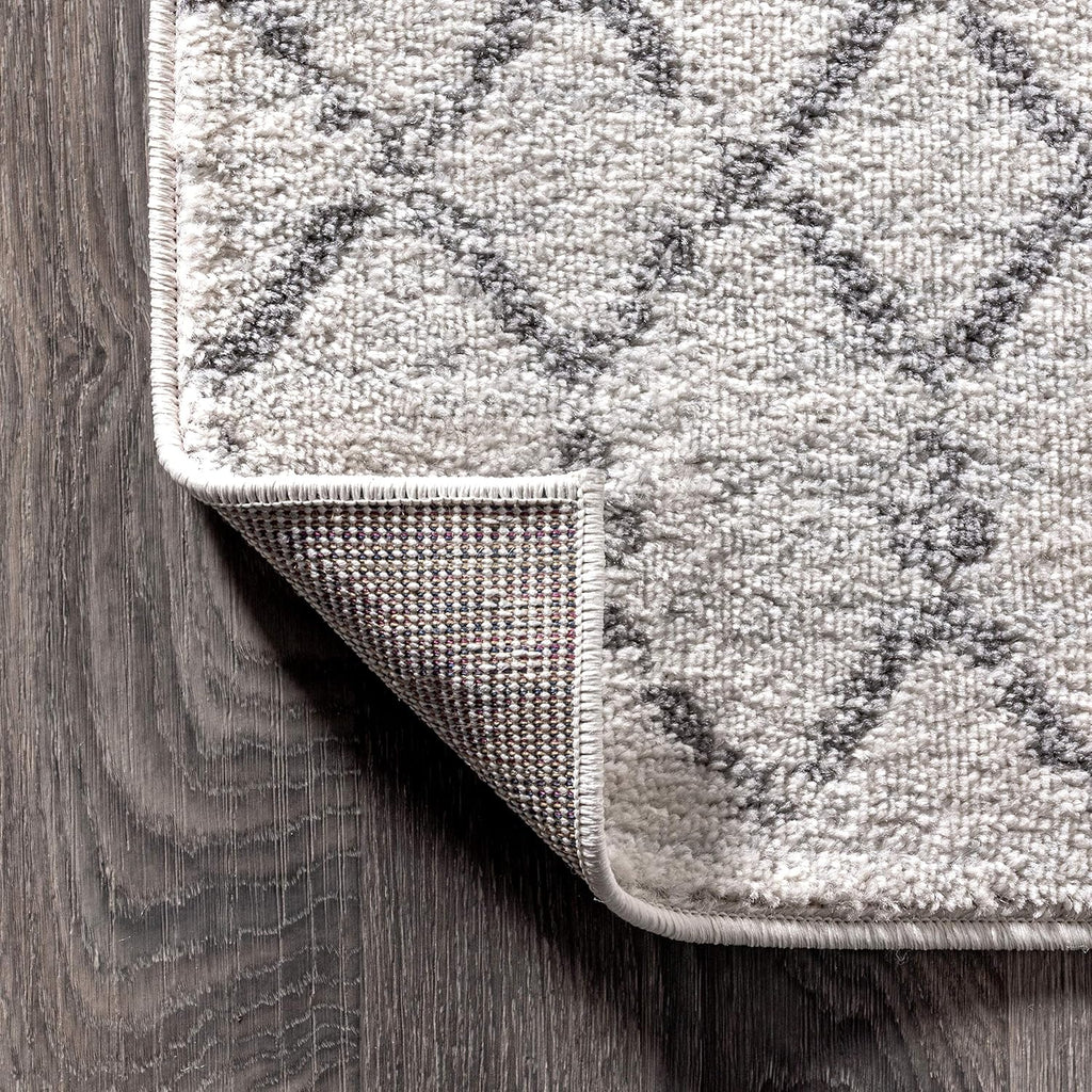 JONATHAN Y Boho Vintage Diamond Cream/Gray Round Area Rug 9 ft, Moroccan Hype for Living Room, Bedroom, Kitchen, Office, Easy-Cleaning, High Traffic, Pet-Friendly, Non-Shedding (MOH101B-9R)