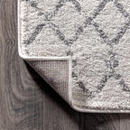 JONATHAN Y Boho Vintage Diamond Cream/Gray Round Area Rug 9 ft, Moroccan Hype for Living Room, Bedroom, Kitchen, Office, Easy-Cleaning, High Traffic, Pet-Friendly, Non-Shedding (MOH101B-9R)