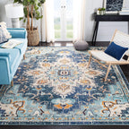 SAFAVIEH Madison Square Rug 9', Traditional Blue & Light Blue MAD473M