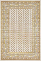 Unique Loom Williamsburg Collection Traditional Border with Dotted Center Area Rug, Rectangular 4' 0" x 6' 0", Beige/Yellow