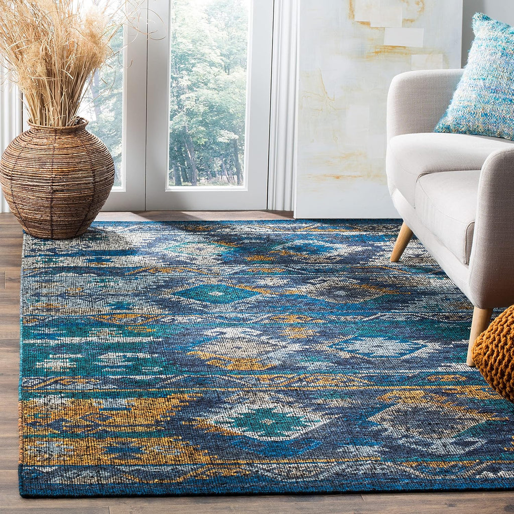 SAFAVIEH Canyon Collection Area Rug - 5' x 8', Multi, Handmade Boho Southwestern Tribal Wool, Ideal for High Traffic Areas in Living Room, Bedroom (CNY108D)