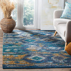 SAFAVIEH Canyon Collection Area Rug - 5' x 8', Multi, Handmade Boho Southwestern Tribal Wool, Ideal for High Traffic Areas in Living Room, Bedroom (CNY108D)