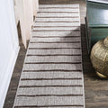 JONATHAN Y Berber Stripe Indoor Outdoor Runner Rug 2X10 Beige/Brown, Colonia for Backyard, Patio, Porch, Easy-Cleaning, High Traffic, Pet-Friendly, Non-Shedding (SMB125A-210)