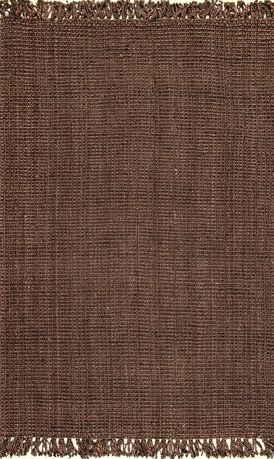 nuLOOM Daniela Chocolate Solid Flatweave Area Rug, 4' x 6'