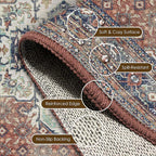Washable Area Rug 4' x 6' Vintage Traditional Persian Mat - Image 6