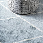 JONATHAN Y Cole Diamond Trellis Light Blue/White Runner Rug 2x10, Modern,Contemporary,Geometric,Casual, Easy-Cleaning for Living Room,Bedroom,Kitchen,Pet Friendly,Non-Shedding (SEU102C-210)