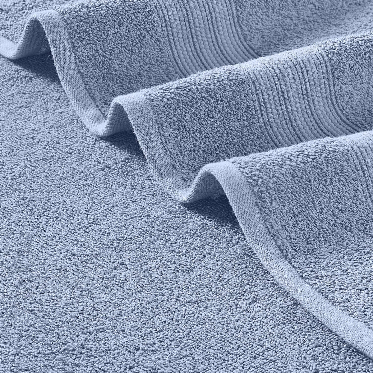 Modern Threads Amaris 6-Piece Reversible Yarn Dyed Jacquard Towel Set - Bath Towels, Hand Towels, & Washcloths - Super Absorbent & Quick Dry - 100% Combed Cotton, Denim