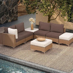 8Pcs Outdoor Cushion Covers, Patio Cushion Covers, Stretch Elastic Slipcovers - Image 5