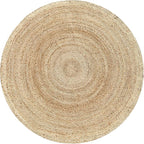 Hausattire Hand Woven Jute Braided Rug, 6’ Round – Natural, Reversible Boho - Image 3