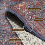 Washable Area Rug 9' x 12' Vintage Traditional Persian Mat - Image 6
