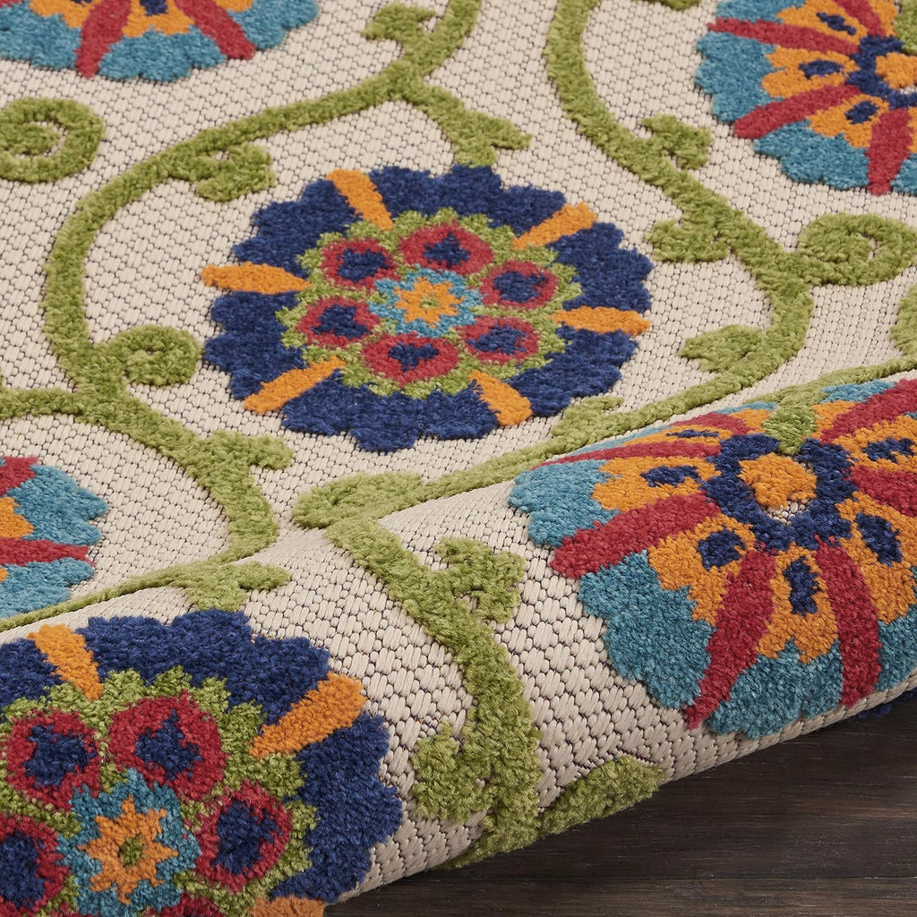 Nourison Home Aloha Blue Multicolor 2'3" x 10' Area Rug - Easy Clean, Non Shedding, Bed Room, Living Room, Dining Room, Kitchen (10' Runner)