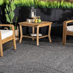 nuLOOM Wynn Charcoal Solid Power Loomed Indoor/Outdoor Runner Rug, 2' x 12'