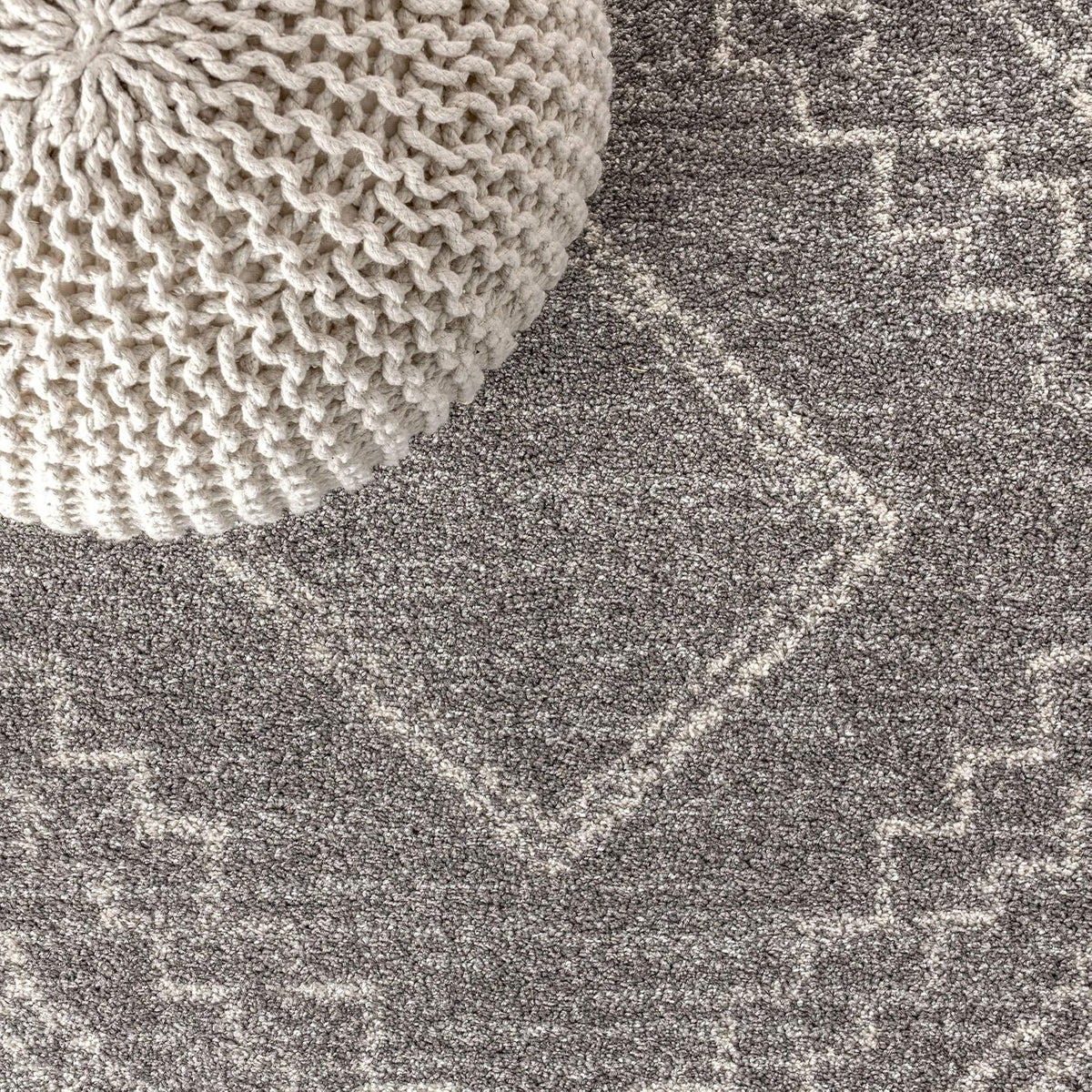 JONATHAN Y Amir Moroccan Beni Souk Gray/Cream 4' Round Indoor Area Rug, Bohemian, Scandinavian, Easy-Cleaning for Living Room, Bedroom, Kitchen, Pet Friendly, Non-Shedding (MOH200C-4R)