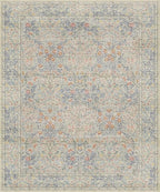Vintage Washable Beige Blue 10x12 Rug - Image 2
