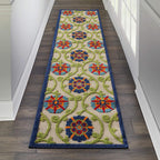 Nourison Home Aloha Blue Multicolor 2'3" x 10' Area Rug - Easy Clean, Non Shedding, Bed Room, Living Room, Dining Room, Kitchen (10' Runner)