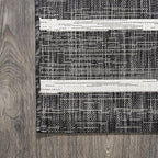 JONATHAN Y Berber Stripe Indoor Outdoor Runner Rug 2X10 Black/Ivory, Colonia for Backyard, Patio, Porch, Easy-Cleaning, High Traffic, Pet-Friendly, Non-Shedding (SMB125E-210)