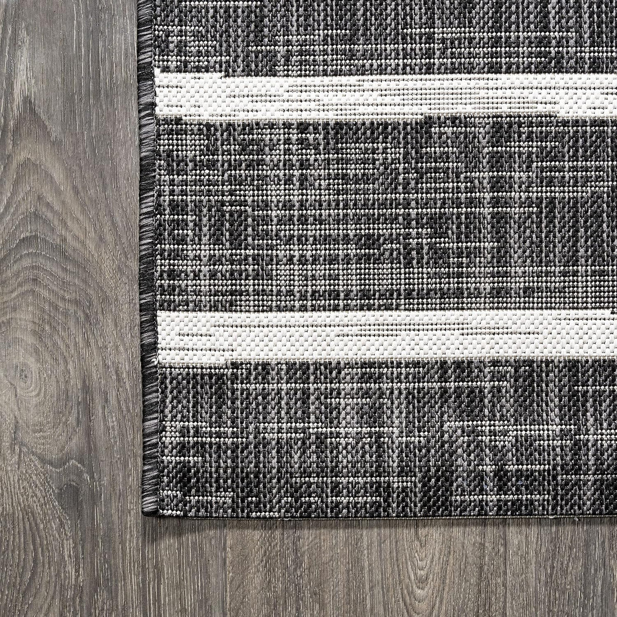 JONATHAN Y Berber Stripe Indoor Outdoor Runner Rug 2X10 Black/Ivory, Colonia for Backyard, Patio, Porch, Easy-Cleaning, High Traffic, Pet-Friendly, Non-Shedding (SMB125E-210)