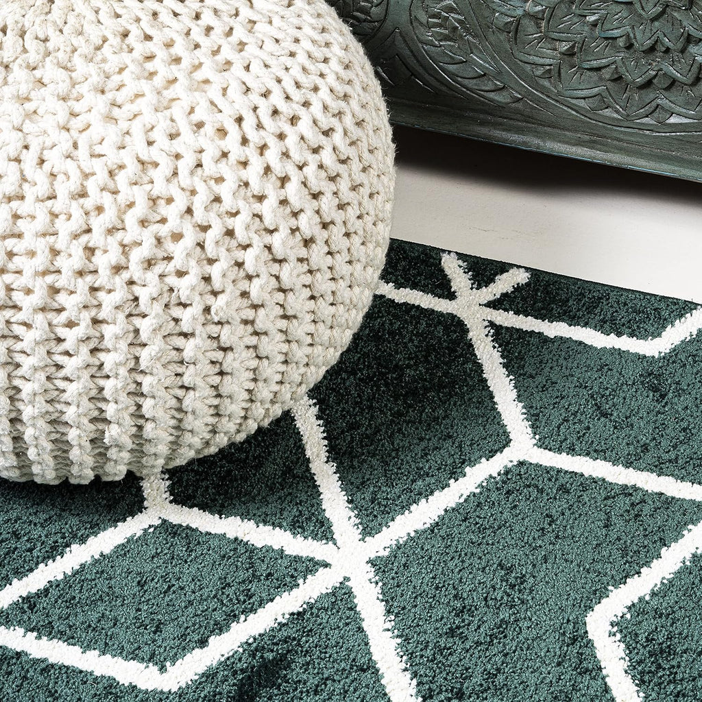 JONATHAN Y Tumbling Blocks Green/White Runner Rug 2x8, Modern,Contemporary,Geometric,Casual, Easy-Cleaning for Living Room,Bedroom,Kitchen,Pet Friendly,Non-Shedding (SEU101D-28)