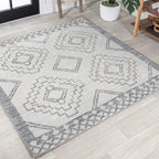 JONATHAN Y Amir Moroccan Beni Souk Cream/Black 4' Round Indoor Area Rug, Bohemian, Scandinavian, Easy-Cleaning for Living Room, Bedroom, Kitchen, Pet Friendly, Non-Shedding (MOH200A-4R)