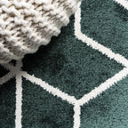 JONATHAN Y Tumbling Blocks Green/White Runner Rug 2x8, Modern,Contemporary,Geometric,Casual, Easy-Cleaning for Living Room,Bedroom,Kitchen,Pet Friendly,Non-Shedding (SEU101D-28)