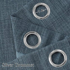 NICETOWN Short Faux Linen Mist Blue Blackout Curtains 63 inches Long - Image 2