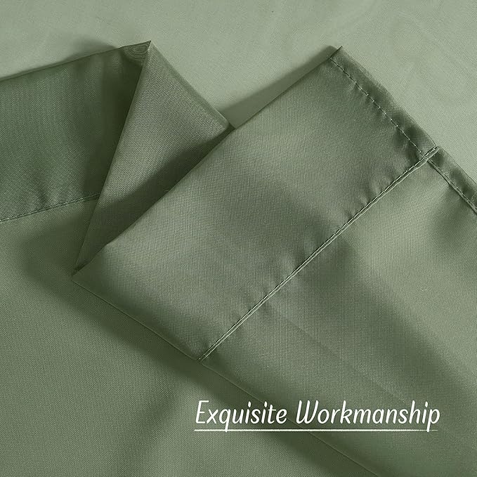 NICETOWN Voile Sheer Forest Green Curtains - Image 6