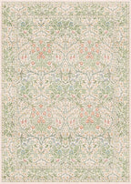 Vintage Washable Beige Green 10x14 Rug - Image 2