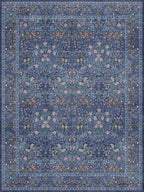 Washable Dark Blue Rug for Living Room - Image 2