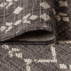 JONATHAN Y Moroccan Geometric Indoor Outdoor Area Rug 4X6 Black/Gray, Ourika Textured Weave for Backyard, Patio, Porch, Easy-Cleaning, High Traffic, Pet-Friendly, Non-Shedding (SMB108F-4)