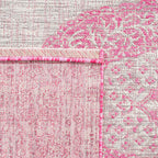 SAFAVIEH Washable Rug Outdoor Courtyard Collection - 2' x 3'7", Light Grey & Fuchsia Pink Purple, Non-Shedding & Easy Cleaning, Ideal for Patio, Front Door, Entryway, Doormat (CY8751-39712)