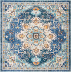 SAFAVIEH Madison Square Rug 9', Traditional Blue & Light Blue MAD473M