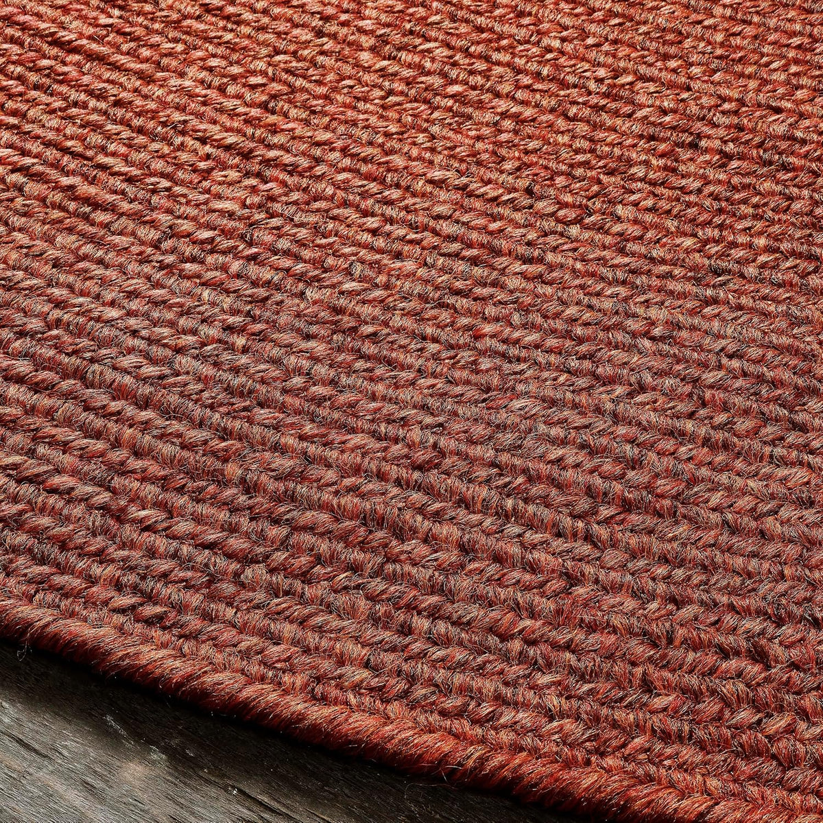 SUPERIOR Indoor/Outdoor Area Rug, Reversible Braided Floor Decor for Living Room, Kitchen, Patio, Front Porch, Modern Boho Farmhouse Rugs, Hardwood, Bedroom Accessories, 3' x 5', Brick
